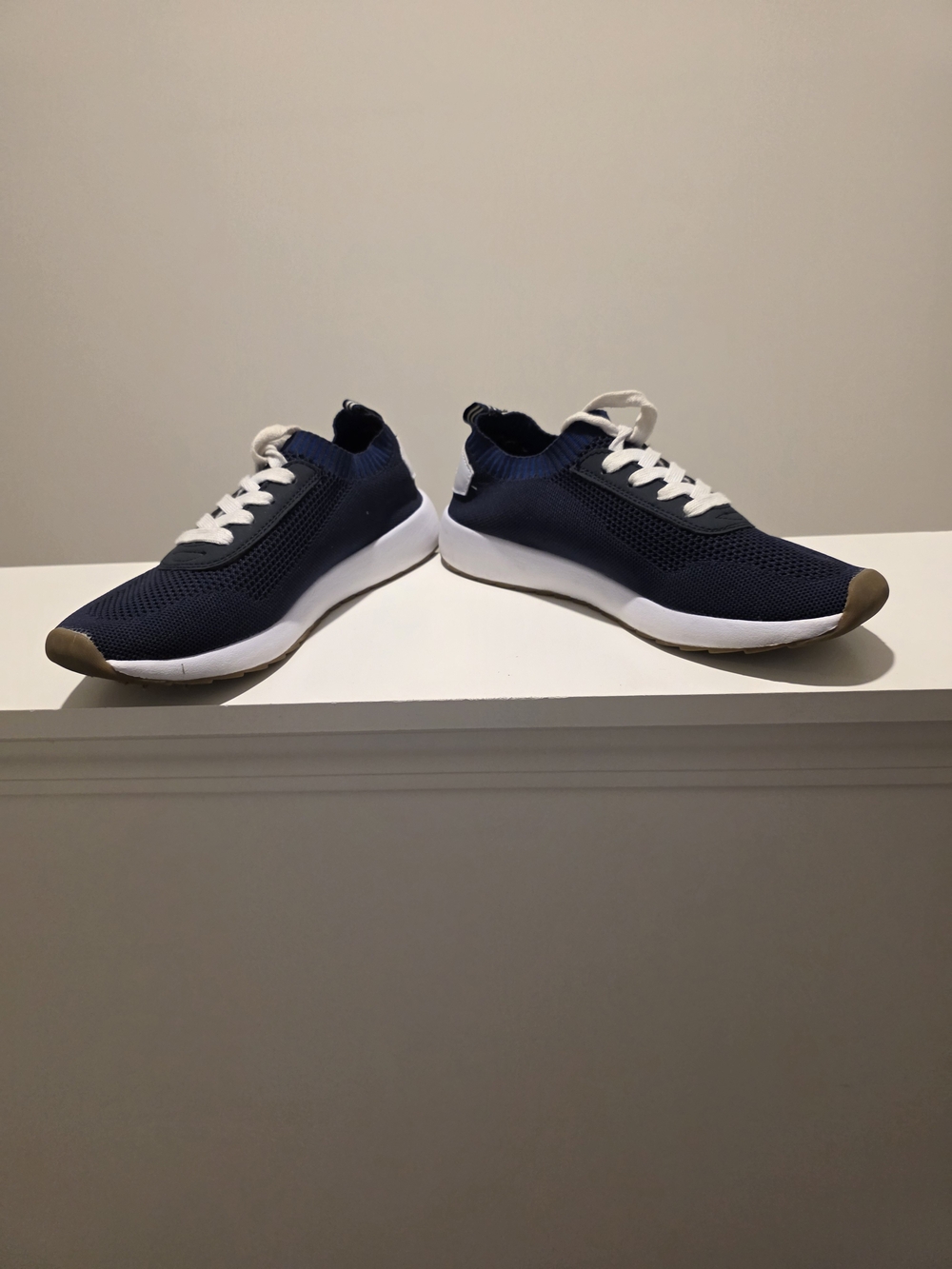 Nautica Navy Knit Slip-On Sneakers with White Soles